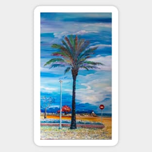 Palm tree on the promenade in Empuriabrava Sticker